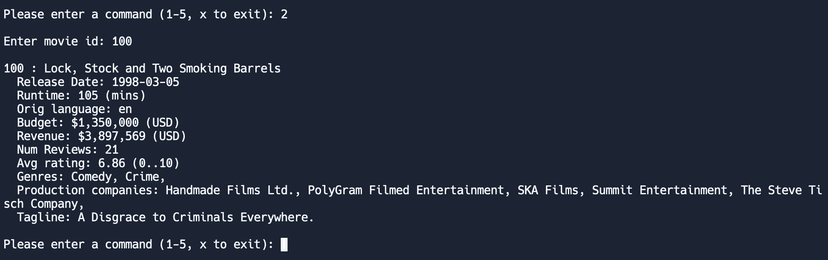 Python Command Line Interface (CLI) Movie Data Lookup - Image 2
